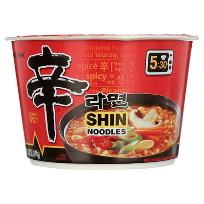 Nongshim Shin Ramyun Spicy Beef Ramen Noodle Soup Big Bowl  4.02oz X 1 Count  Shelf-Stable