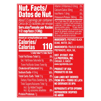 La Preferida Black Beans, 15 oz, Can