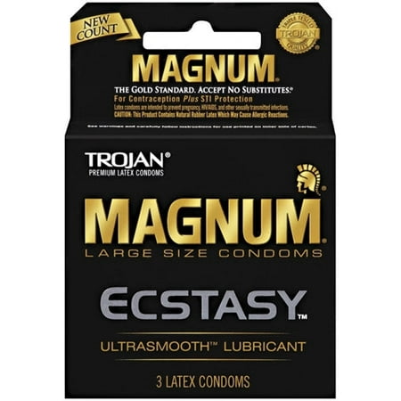 Trojan™ Premium Latex Condoms Magnum™ Ecstasy™ 00022600647201 Basic male condom, Hevea-latex