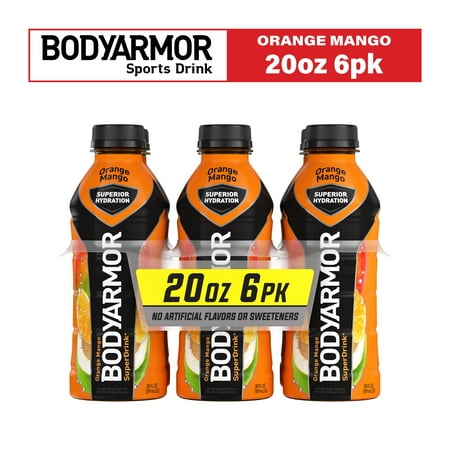 BODYARMOR SuperDrink Orange Mango Sports Drink  20 fl oz Bottles  6 Pack