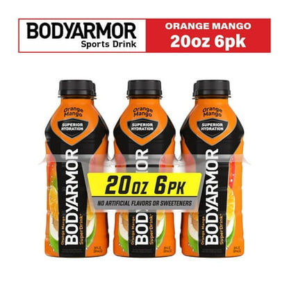 BODYARMOR SuperDrink Orange Mango Sports Drink  20 fl oz Bottles  6 Pack
