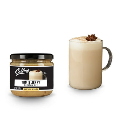 Collins Tom & Jerry Mix  Real Ingredients  Craft Cocktail Mixers  Hot Buttered Rum Style Drink  12 oz