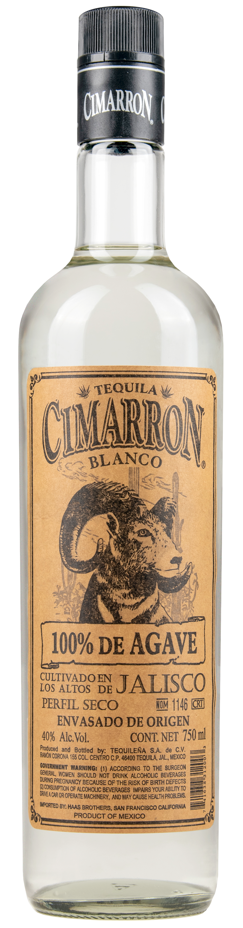 Cimarron Tequila Blanco Perfil Seco Nom 1146 750 mL