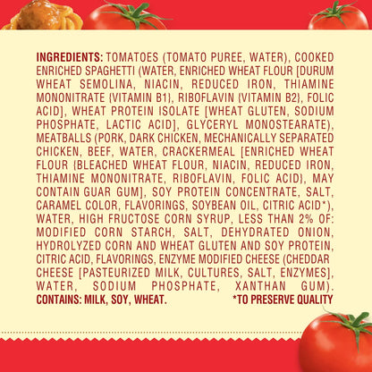 Chef Boyardee Spaghetti and Meatballs in Tomato Sauce, Ready-to-Eat Meal, 14.5 oz. Can