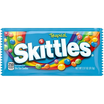 Skittles Tropical Gummy Candy  Full Size - 2.17 oz 1 Single Bag
