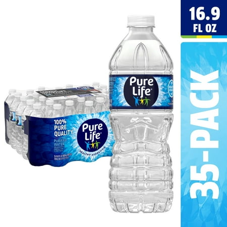 Pure Life Purified Water  16.9 Fl Oz / 500 mL  Plastic Bottled Water (35 Pack)