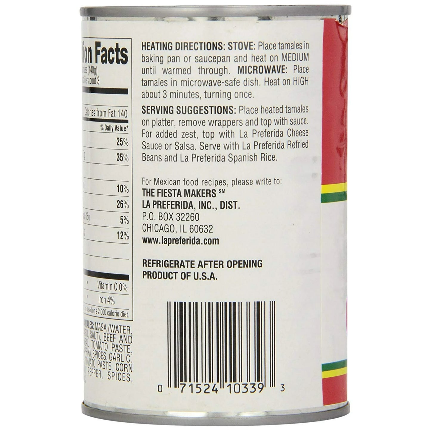 La Preferida Tamales 15 Oz