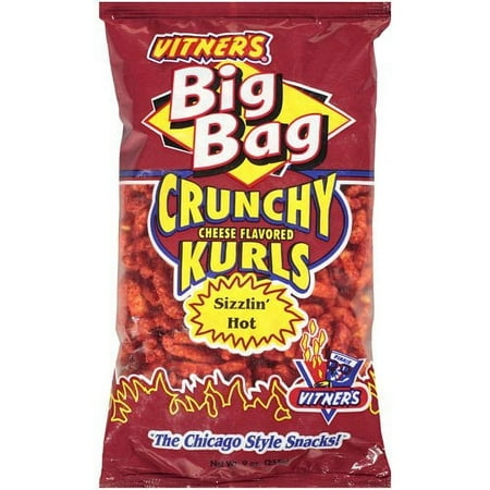 Vitner's Big Bag Sizzlin' Hot Cheese Flavored Crunchy Kurls - 8.75oz
