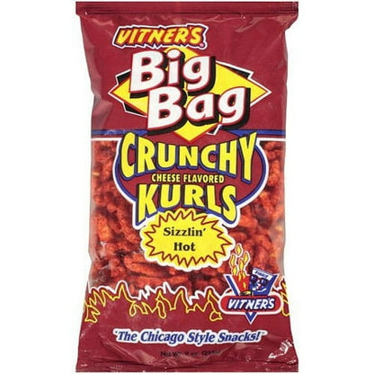 Vitner's Big Bag Sizzlin' Hot Cheese Flavored Crunchy Kurls - 8.75oz