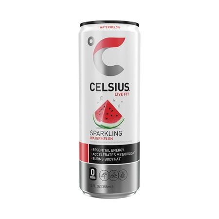 CELSIUS Essential Energy Drink 12 Fl Oz  Sparkling Watermelon (Single Can)