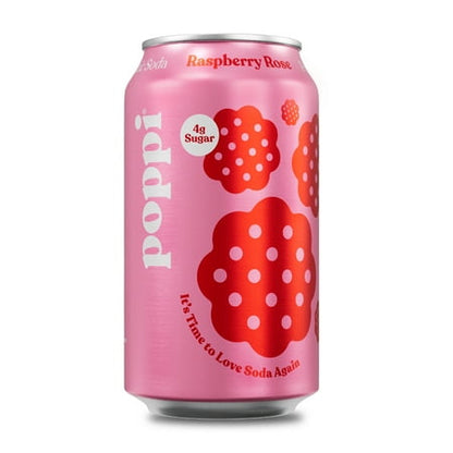 Poppi Prebiotic Soda  Raspberry Rose  12 fl oz Can