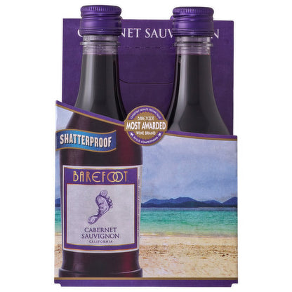 Barefoot Cellars Cabernet Sauvignon Red Wine 4 Single Serve 187ml Bottles