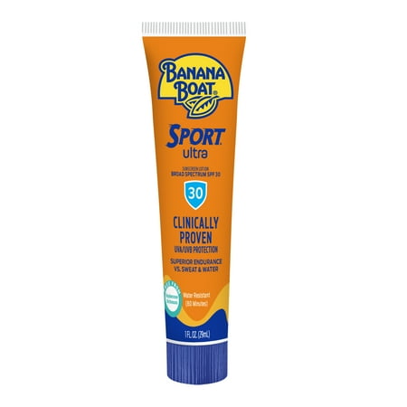 Banana Boat Sport Ultra SPF 30 Sunscreen Lotion  Travel Sunscreen Sport  Adult Sunblock Lotion  1 oz