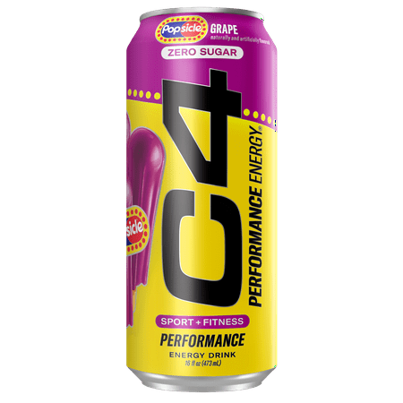 Cellucor C4 Performance Energy Drink  Grape Popsicle  16 oz  1 Can