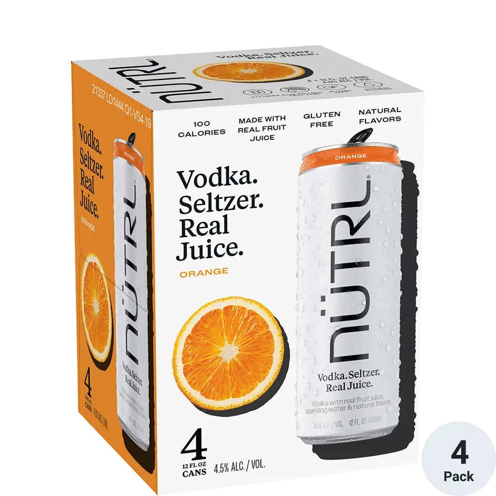 Nutrl Orange 4 Pk Can