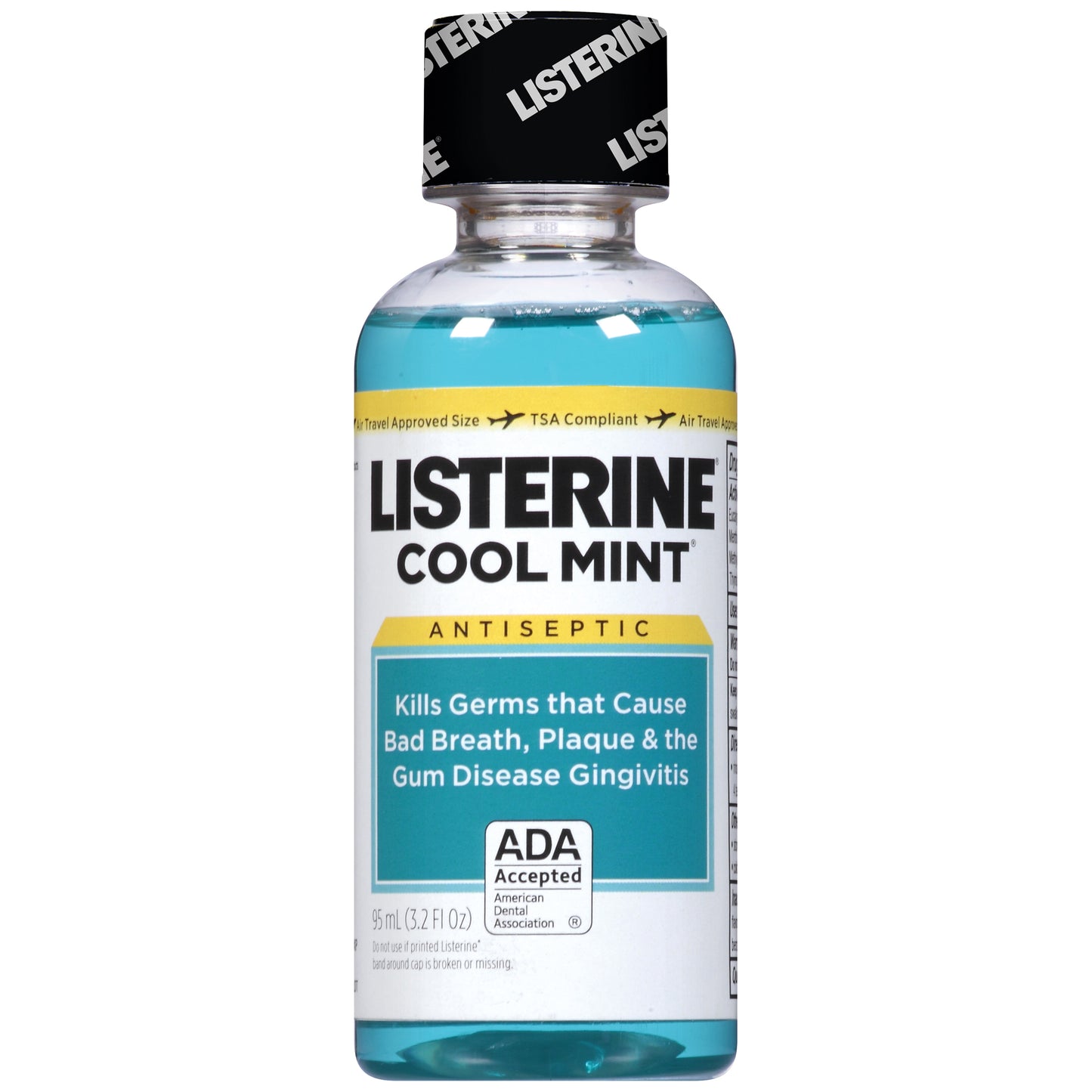Listerine Cool Mint Intense Antiseptic Mouthwash  For Bad Breath & Plaque Oral Care  3.2 oz