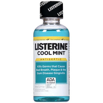 Listerine Cool Mint Intense Antiseptic Mouthwash  For Bad Breath & Plaque Oral Care  3.2 oz