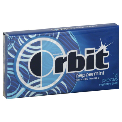 Orbit Gum Peppermint Sugar Free Chewing Gum  Single Pack - 14 Piece