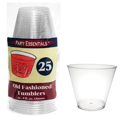 Party Essentials Old Fashioned Tumblers: 9 ounces  Plastic  25 pack