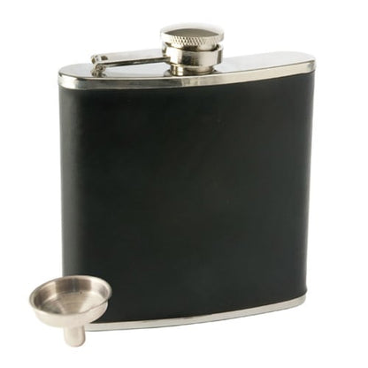 True Fabrications TRUE Faux Leather Flask  6 Oz  Black Monte Carlo