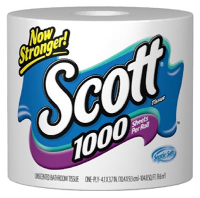 Scott 1000 Sheets per Roll Toilet Paper, 1 Roll